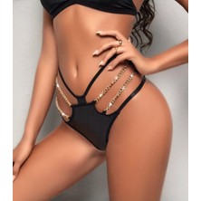 Efil Efil Siyah Zincirli Fantezi Kilot