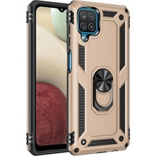 Starseven Galaxy A22 Kılıf Sofya Yüzüklü Silikon Kapak - Gold