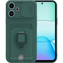 Starseven Redmi 13 4g Kılıf Zuma Kartvizitli Yüzüklü Silikon - Yeşil