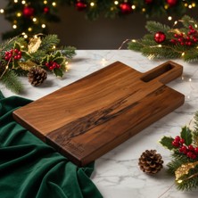 Qarqa Tropikal Seri – ''Elmara'' Doğal Ceviz Ağacı Kesme Tahtası -43X23X2 CM -Lazer Kişiselleştirme