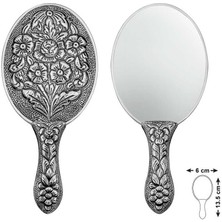 Erseyy Gümüş Papatya ve Gül Motifli El Aynası