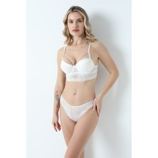 Hanuw Büstiyer Dantel Detaylı Dolgusuz Sütyen Takımı