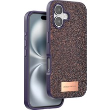 SHC4200 Onegif Iphone 16 Bright Simli Kapak - Derin Mor
