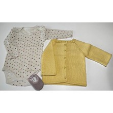 vitvit 1-2 Yaş El Örgüsü Sarı Hırka, Zıbın ve Babet Çorap