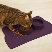 Petozi %100 Silikon Kaymaz Kedi Mama Matı (42X28 Cm)