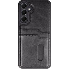 SHC4200 Galaxy S24 Fe Kılıf Sara Kartvizitli Deri Kılıf - Siyah