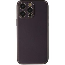 SHC4200 Iphone 13 Kılıf Coco Deri Silikon Kapak - Derin Mor
