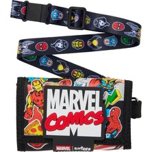 Smiggle Marvel Lisanslı Boyun Askılı Cüzdan – Kartlık ve Bozuk Para Bölmeli, Siyah