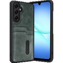 Samsung Galaxy A17 5g Sara Kartvizitli Deri Kılıf - Yeşil STEPLYA-48387