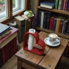 3D Tasarım  Kalp Formlu Dekoratif Vazo