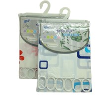 Go İthalat ÇİF KANAT PVC BANYO PERDESİ 2  PARÇA  X 90X180CM - 12 HALKALI (5381)