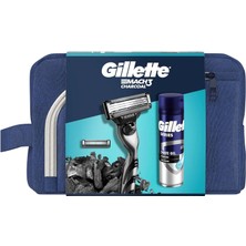 Gillette Mach3 Charcoal 200 ml Jel ve Çanta ile Standart Tıraş Seti Cilt Dostu Özellikler