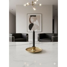 Atölye Asya Mat Pirinç Gold Modern Şamdan - Dekoratif Lüks Mumluk