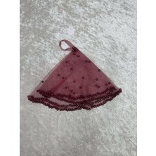 SırmalıHome Kına Geceleri Için Özel Boncuk Şeritli Bordo Gelin Halay Mendili Bride Nedime Kıne Gecesi Nişan