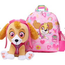 Smiggle Paw Patrol Lisanslı Teeny Tiny Çocuk Sırt Çantası Pembe Peluş Oyuncaklı Dayanıklı Tasarım