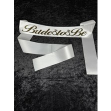 SırmalıHome 2 Parça Gold 'bride To Be' Yazılı Beyaz Saten Kemer 'bride' Metal Taç Seti Bekarlığa Veda