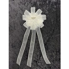 Gelin Bohçası Için Büyük Çiçekli ve Broşlu 3 Adet Krem Bohça Çiçeği Bohça Süsü Nişan Süsü Kına