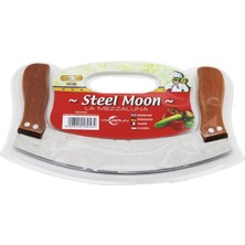 Ayder Timya STEEL MOON ÇİFT AHŞAP SAPLI ZIRH BIÇAK KESİCİ - DOĞRAYICI 24 x 14 x 1,5 cm (Timya/Go1395)  200141