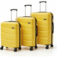 Basarideri Dalgalı Silikon 3'lü Valiz Set