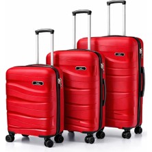 Basarideri Dalgalı Silikon 3'lü Valiz Set