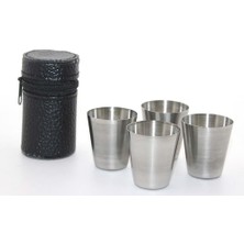 Erseyy Deri Kılıflı 4'lü Shot Bardak Seti