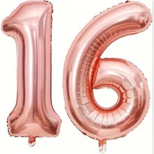 Beysüs Rosegold 16 Rakam Folyo Balon 80 cm