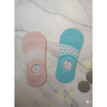 TrendyChic Ikili Pembe-Mavi Şeffaf Nokta Detaylı Kadın Babet Çorabı