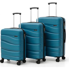 Basarideri Dalgalı Silikon 3'lü Valiz Set