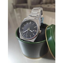 Captiva Gümüş Çelik Kordon Erkek Kol Saati Tarih Göstergeli Siyah Kadran