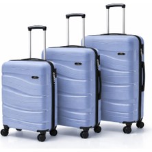 Basarideri Dalgalı Silikon 3'lü Valiz Set