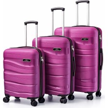 Basarideri Dalgalı Silikon 3'lü Valiz Set