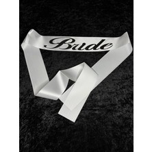 SırmalıHome 2 Parça Gümüş 'bride' Yazılı Beyaz Saten Kemer 'bride' Metal Taç Seti Bekarlığa Veda Partisi