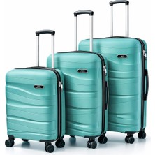 Basarideri Dalgalı Silikon 3'lü Valiz Set