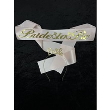 SırmalıHome 2 Parça Gold 'bride To Be' Yazılı Pudra Saten Kemer 'bride' Metal Taç Seti Bekarlığa Veda