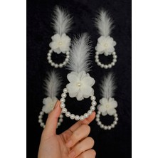 SırmalıHome Bekarlığa Veda Için 10 Adet Tüylü Incili Nedime Bilekliği Krem Kına Gecesi Bride To Be Nişan