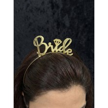 SırmalıHome Bekarlığa Veda Partisi Için 'bride' Yazılı Metal Gold Gelin Tacı ve Nedime Kına