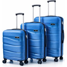 Basarideri Dalgalı Silikon 3'lü Valiz Set