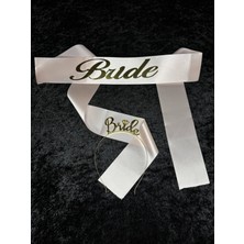 SırmalıHome 2 Parça Gold 'bride' Yazılı Pudra Saten Kemer 'bride' Metal Taç Seti Bekarlığa Veda Partisi