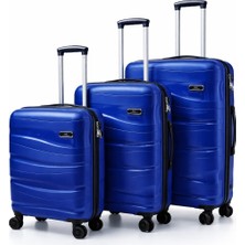 Basarideri Dalgalı Silikon 3'lü Valiz Set