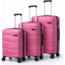 Basarideri Dalgalı Silikon 3'lü Valiz Set