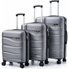 Basarideri Dalgalı Silikon 3'lü Valiz Set