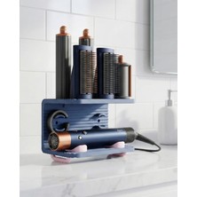 Elana Design Dyson Airwrap Standı|Masa Üstü & Duvara Monte Edilebilir|Kaymaz ve Çizmez Tabanlı Organizer|Gümüş Mavi-Pudra Pembe