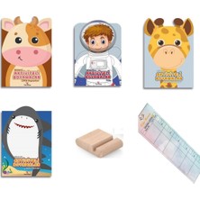 Yeti Kitap 3 -6 Yaş Stickerlı Aktivite ve Boyama Seti 4 Kitap-Uzay-Hayvanlar-Deniz +Tablet Standı+Okuma Ayracı