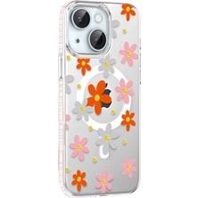 Lvsqvr Joko Apple Iphone 14 Floral Magsafe Kapak - Turuncu