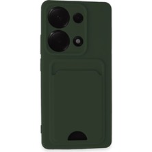 SHC4200 Redmi Note 13 4g Kılıf Kelvin Kartvizitli Silikon - Koyu Yeşil