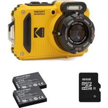 Kodak Pıxpro Wpz2 15M Su Geçirmez Fotoğraf Makinesi - 2 Lityum Pil + 16GB Sd Kart - 16MP, 4x Optik Zoom, 1080P Full Hd Video (Sarı)