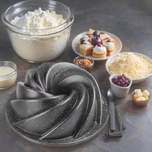 Döküm Gövdeli Rüzgar Gülü Kek Kalıbı 26CM, Dilimli ve Döküm, Siyah Granit Benekli Pişirme Kabı, Kolay Çıkarma, Dayanıklı Alüminyum Alaşım