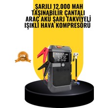 365Dükkan Işıklı Hava Kompresörlü Taşınabilir Akü Takviye Ünitesi