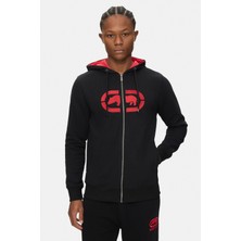 Ecko Unltd. Grayton Siyah Kapüşonlu Fermuarlı Nakışlı Standart Erkek Hırka
