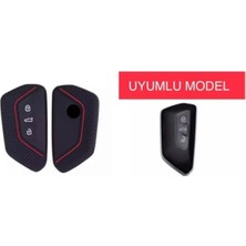 Ufak Tefek Şeyler Volkswagen Golf  Uyumlu  8 Silikon Anahtar Koruma Kılıfı Siyah Renk